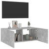 TV-seinäkaappi LED-valoilla betoninharmaa 80x35x31 cm