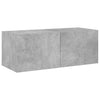 TV-seinäkaappi LED-valoilla betoninharmaa 80x35x31 cm