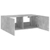 TV-seinäkaappi LED-valoilla betoninharmaa 80x35x31 cm