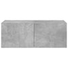 TV-seinäkaappi LED-valoilla betoninharmaa 80x35x31 cm