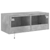 TV-seinäkaappi LED-valoilla betoninharmaa 80x35x31 cm