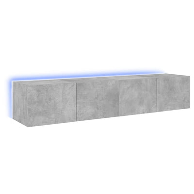 TV-seinäkaapit LED-valoilla 2 kpl betoninharmaa 80x35x31 cm