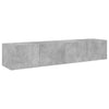 TV-seinäkaapit LED-valoilla 2 kpl betoninharmaa 80x35x31 cm