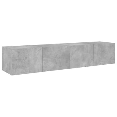 TV-seinäkaapit LED-valoilla 2 kpl betoninharmaa 80x35x31 cm