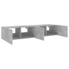 TV-seinäkaapit LED-valoilla 2 kpl betoninharmaa 80x35x31 cm