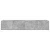 TV-seinäkaapit LED-valoilla 2 kpl betoninharmaa 80x35x31 cm