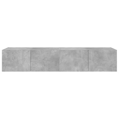 TV-seinäkaapit LED-valoilla 2 kpl betoninharmaa 80x35x31 cm