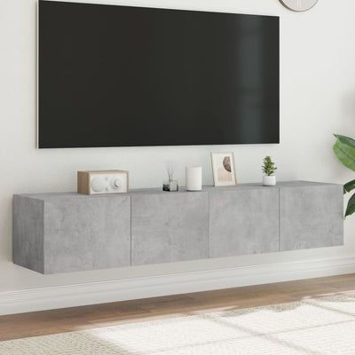 Betoninharmaa tv-seinäkaapit Genutu 80x35x31cm (led-valoilla 2 kpl)