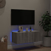TV-seinäkaappi LED-valoilla harmaa Sonoma 80x35x31 cm