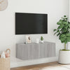 TV-seinäkaappi LED-valoilla harmaa Sonoma 80x35x31 cm