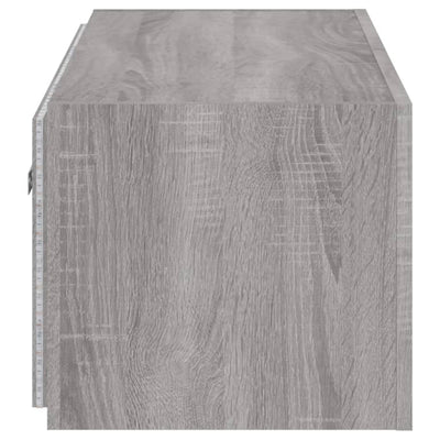 TV-seinäkaappi LED-valoilla harmaa Sonoma 80x35x31 cm