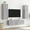 TV-seinäkaapit LED-valoilla 2 kpl harmaa Sonoma 80x35x31 cm