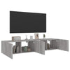TV-seinäkaapit LED-valoilla 2 kpl harmaa Sonoma 80x35x31 cm