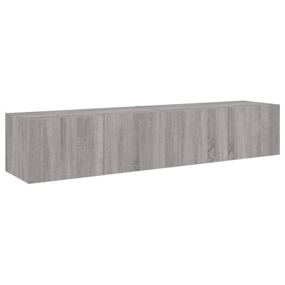 TV-seinäkaapit LED-valoilla 2 kpl harmaa Sonoma 80x35x31 cm