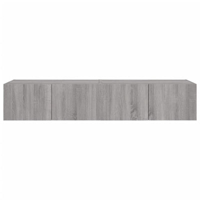 TV-seinäkaapit LED-valoilla 2 kpl harmaa Sonoma 80x35x31 cm