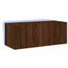 TV-seinäkaappi LED-valoilla ruskea tammi 80x35x31 cm