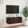 TV-seinäkaappi LED-valoilla ruskea tammi 80x35x31 cm