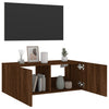 TV-seinäkaappi LED-valoilla ruskea tammi 80x35x31 cm