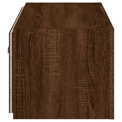 TV-seinäkaappi LED-valoilla ruskea tammi 80x35x31 cm