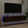 TV-seinäkaapit LED-valoilla 2 kpl ruskea tammi 80x35x31 cm