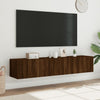 TV-seinäkaapit LED-valoilla 2 kpl ruskea tammi 80x35x31 cm
