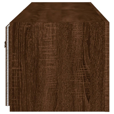 TV-seinäkaapit LED-valoilla 2 kpl ruskea tammi 80x35x31 cm