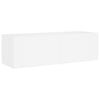 TV-seinäkaappi LED-valoilla valkoinen 100x35x31 cm