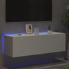 TV-seinäkaappi LED-valoilla valkoinen 100x35x31 cm