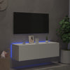 TV-seinäkaappi LED-valoilla valkoinen 100x35x31 cm