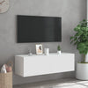 TV-seinäkaappi LED-valoilla valkoinen 100x35x31 cm