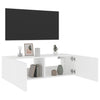 TV-seinäkaappi LED-valoilla valkoinen 100x35x31 cm
