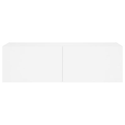 TV-seinäkaappi LED-valoilla valkoinen 100x35x31 cm