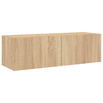 TV-seinäkaappi LED-valoilla Sonoma-tammi 100x35x31 cm
