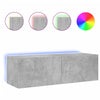 TV-seinäkaappi LED-valoilla betoninharmaa 100x35x31 cm
