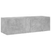 TV-seinäkaappi LED-valoilla betoninharmaa 100x35x31 cm