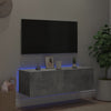 TV-seinäkaappi LED-valoilla betoninharmaa 100x35x31 cm