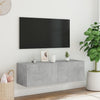 TV-seinäkaappi LED-valoilla betoninharmaa 100x35x31 cm
