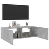 TV-seinäkaappi LED-valoilla betoninharmaa 100x35x31 cm