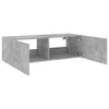 TV-seinäkaappi LED-valoilla betoninharmaa 100x35x31 cm