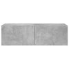 TV-seinäkaappi LED-valoilla betoninharmaa 100x35x31 cm