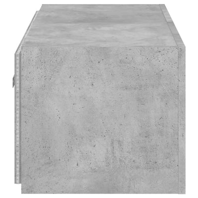 TV-seinäkaappi LED-valoilla betoninharmaa 100x35x31 cm