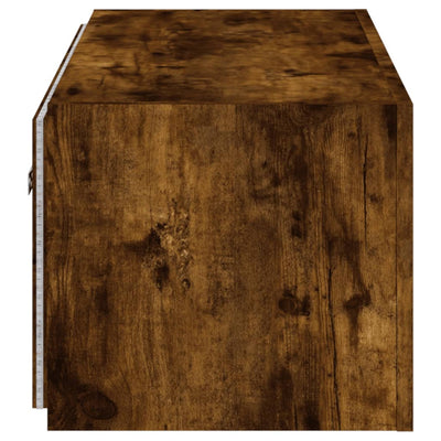 TV-seinäkaappi LED-valoilla savutammi 100x35x31 cm