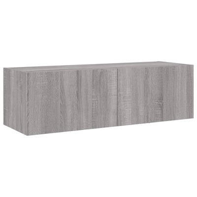 TV-seinäkaappi LED-valoilla harmaa Sonoma 100x35x31 cm