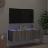 TV-seinäkaappi LED-valoilla harmaa Sonoma 100x35x31 cm