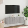 TV-seinäkaappi LED-valoilla harmaa Sonoma 100x35x31 cm