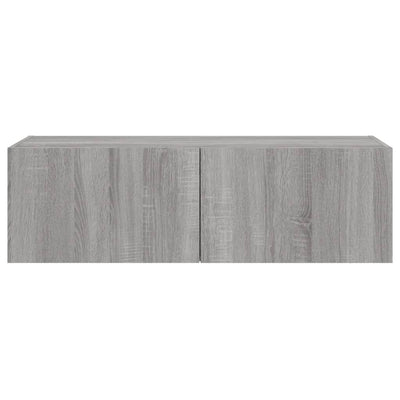 TV-seinäkaappi LED-valoilla harmaa Sonoma 100x35x31 cm