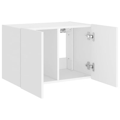 TV-seinäkaappi LED-valoilla valkoinen 60x35x41 cm