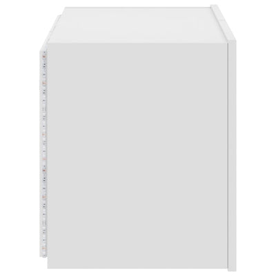 TV-seinäkaappi LED-valoilla valkoinen 60x35x41 cm