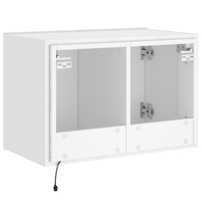 TV-seinäkaappi LED-valoilla valkoinen 60x35x41 cm