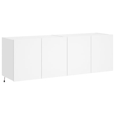 TV-seinäkaapit LED-valoilla 2 kpl valkoinen 60x35x41 cm